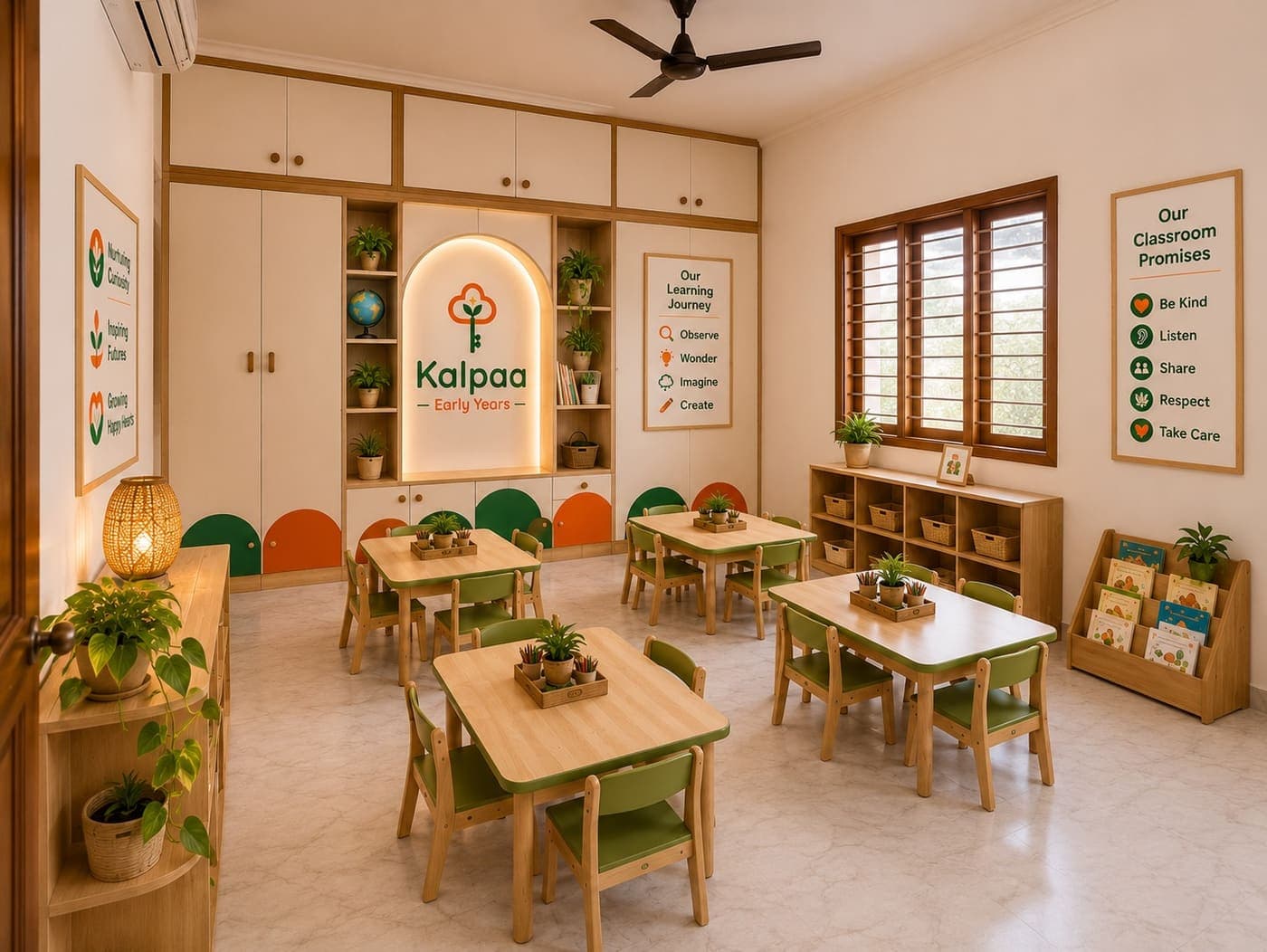 A Kalpaa classroom set up for the morning