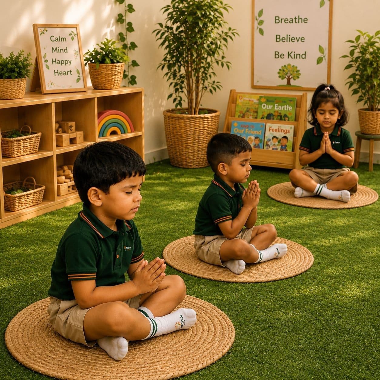Children gathered for circle time at Kalpaa